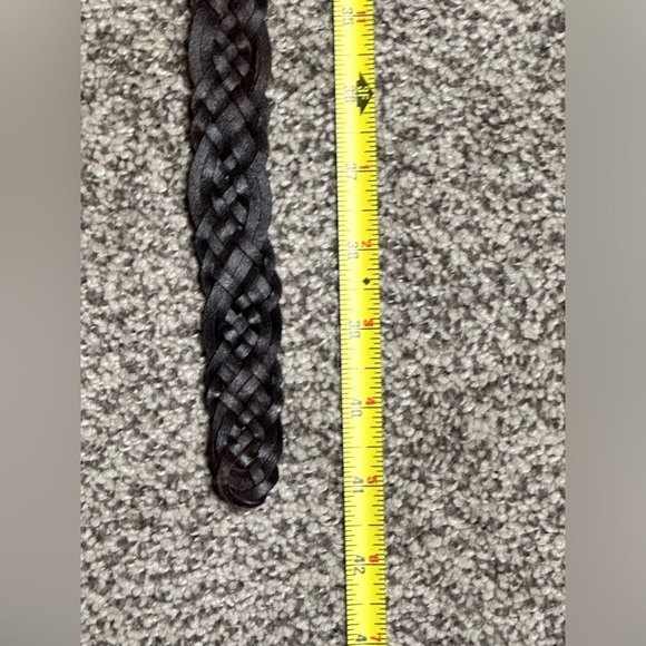 Women’s BELT Leather Braided M Brown Adjustable jeweled Buckle 5484 Y - Picture 11 of 11